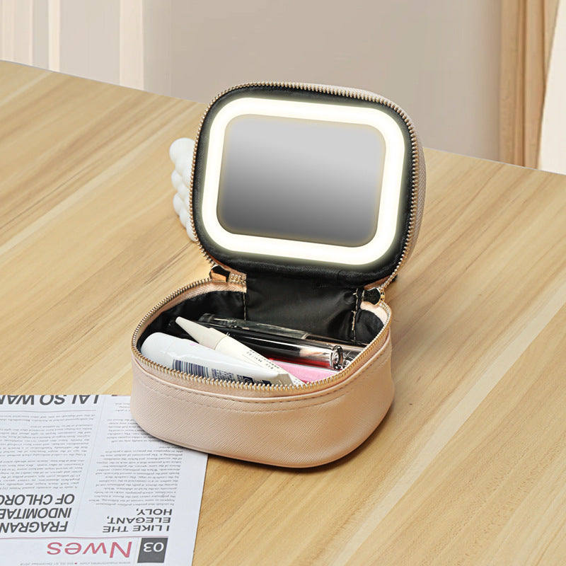 Sac cosmétique portable avec lumière LED