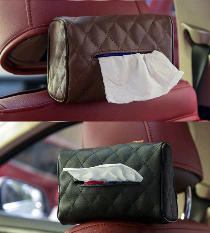 Sun visor chaise à dos de voiture intérieure tissu boîte créative voiture fournit des serviettes en papier