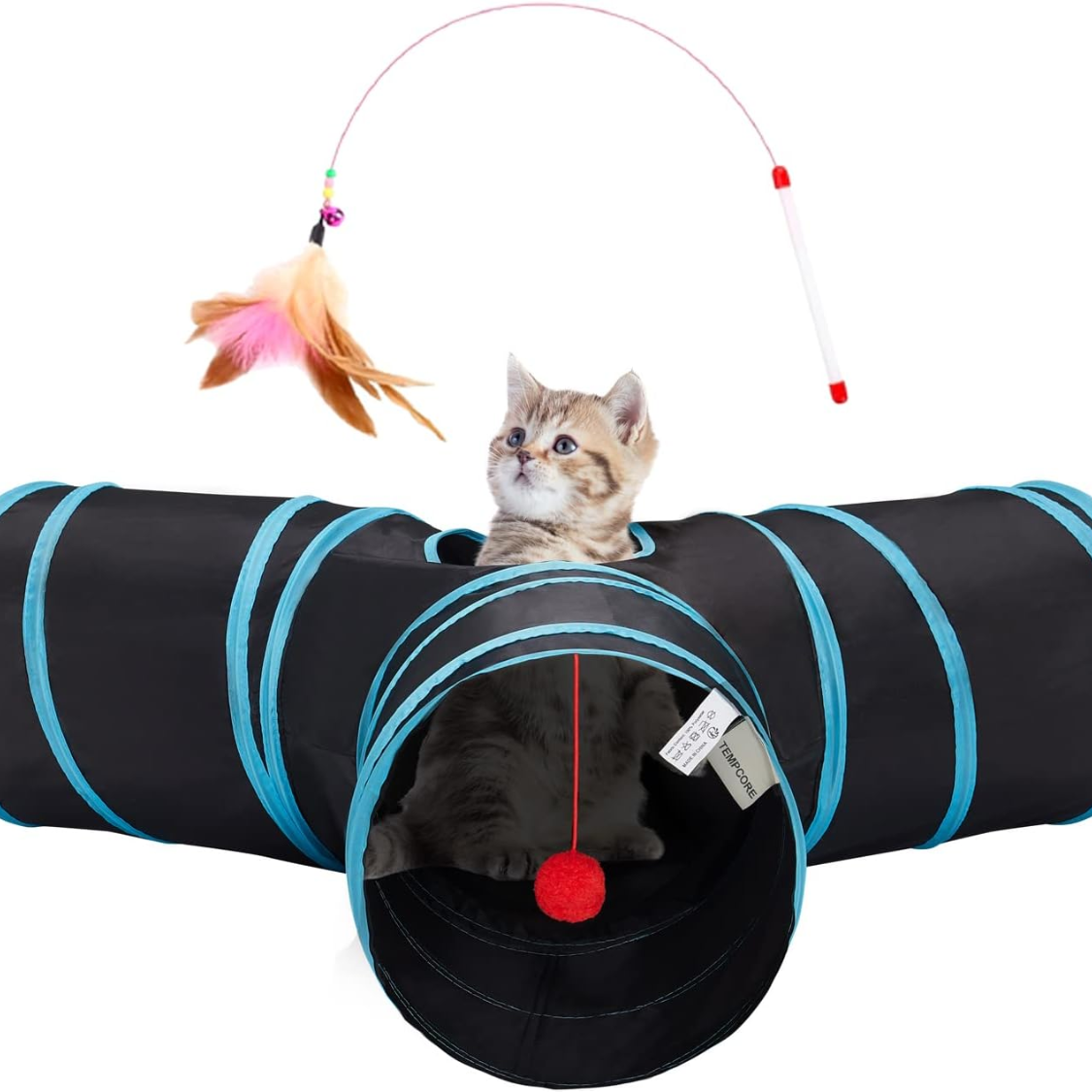 Jouets de tube de tunnel de chat animal de compagnie 3 voies collapsible