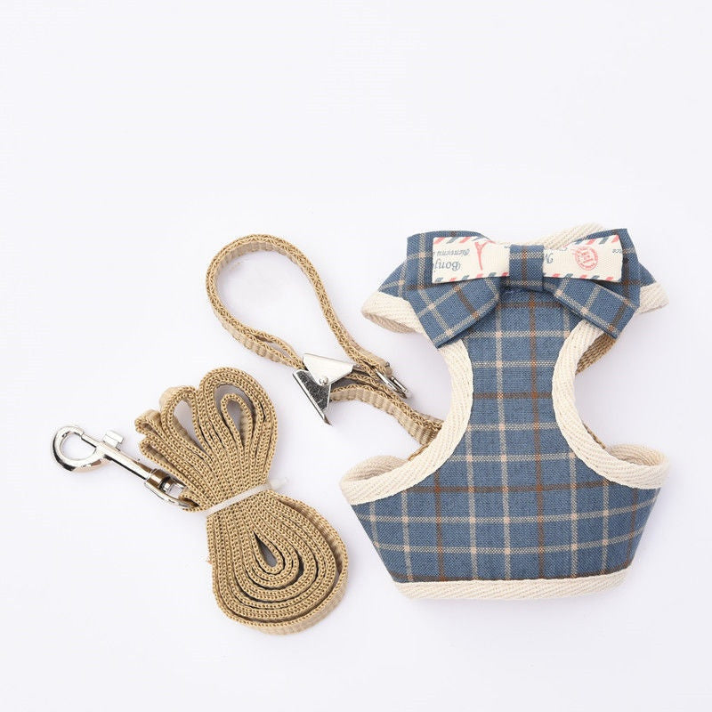 Leash de style vestois pour les chats et les chiens à pied