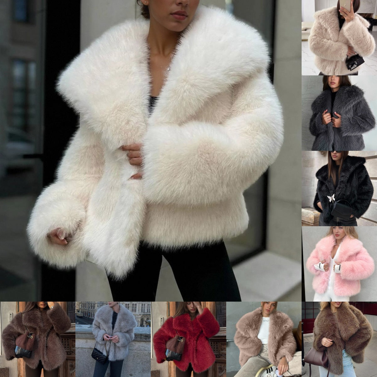 Femmes Automnehiver Top Manteau en peluche courte