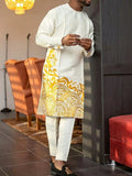 Hommes Ensemble de loisirs Costume imprimé chemise et pantalon