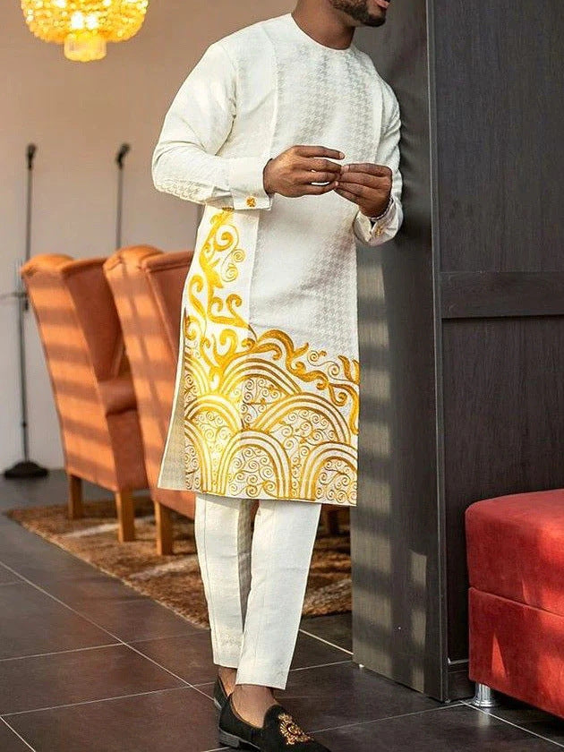 Hommes Ensemble de loisirs Costume imprimé chemise et pantalon