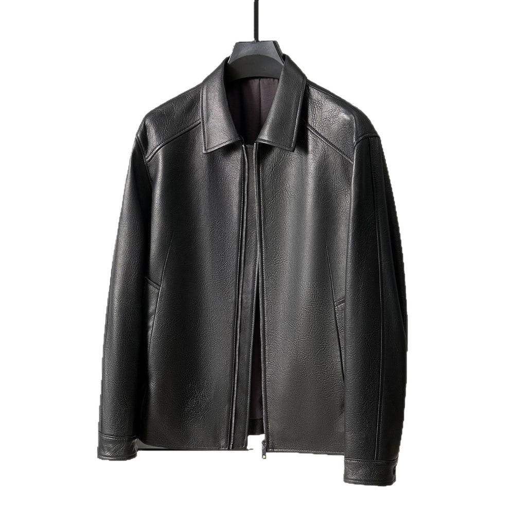 Veste en cuir pour hommes Lapel nouveau style
