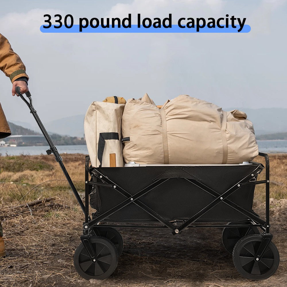 330LB Chariot à chariot pliable lourd Wagon Garden Beach Camping Festival