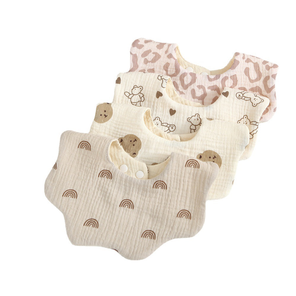 Bébé 6 couches coton Gauze Petal Bib