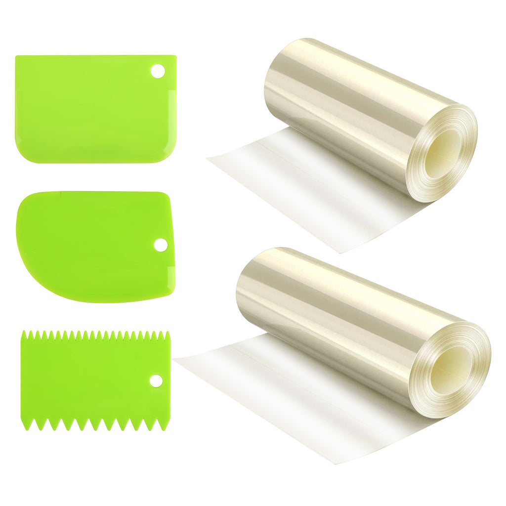 Feuilles transparentes – Ensemble vert 3 pièces avec des guides de coupe flexibles pour la cuisson créative