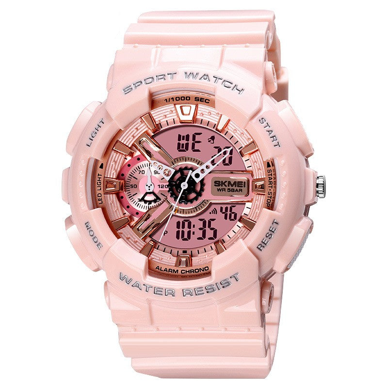 Classic Black Gold Sports Mode Double affichage Étudiant Montre électronique adolescents garçons A