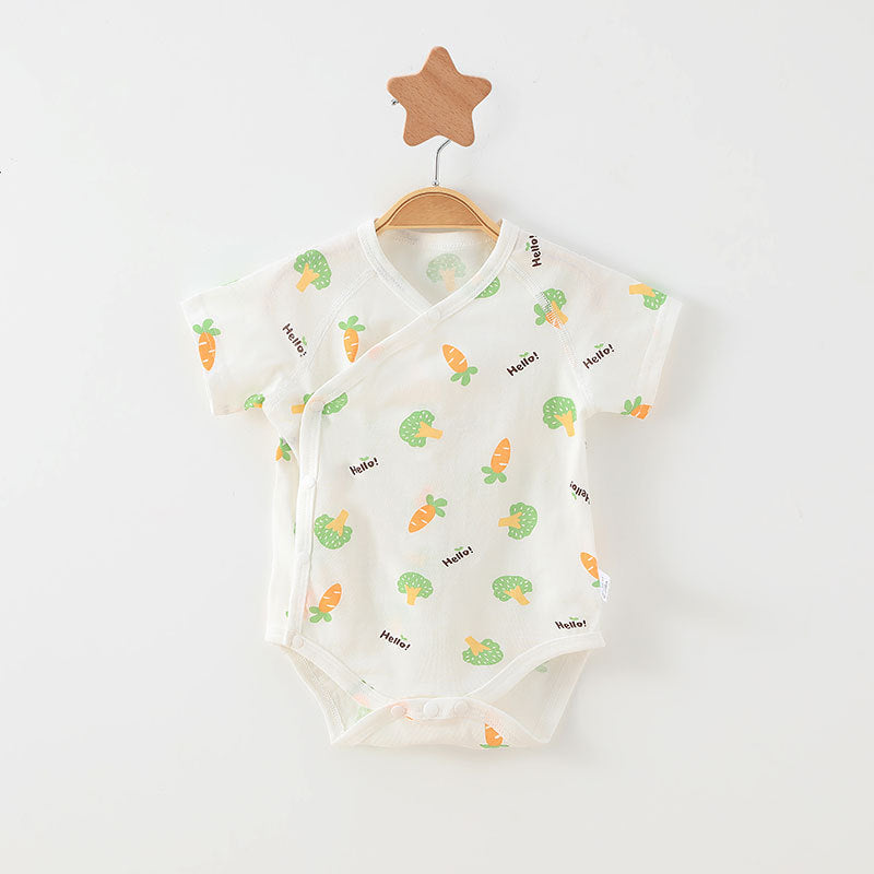 Caricature simple Imprimer Été Bébé Rompers Vêtements filles