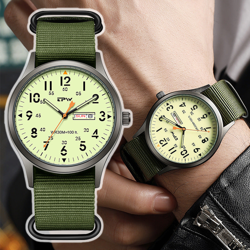 Montre homme en nylon tricoté occasionnel
