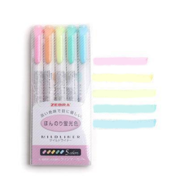 5 surligneurs Zebra Mildliner Double-Sid