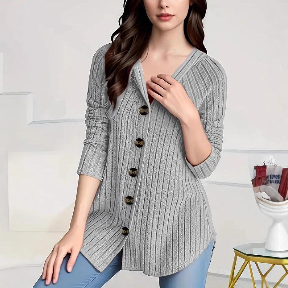 Manteau en laine à manches longues pour femmes