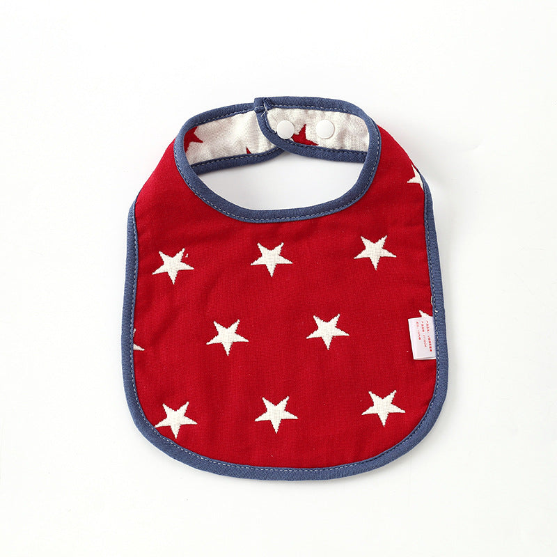 Été mince coton pur Bouton dissimulé 6 couches en U Baby Gauze Bib