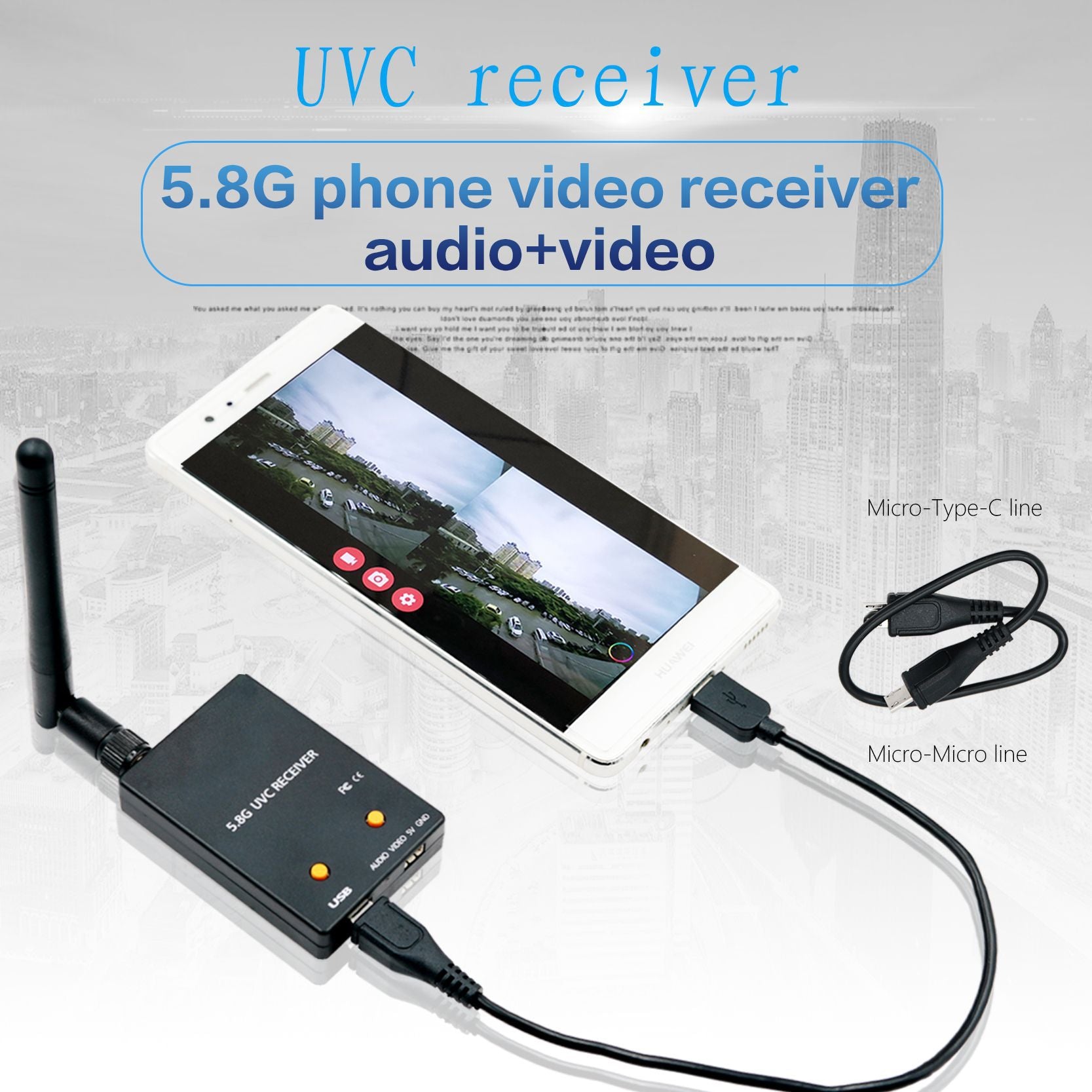 UAV transmission vidéo 5.8g relais récepteur