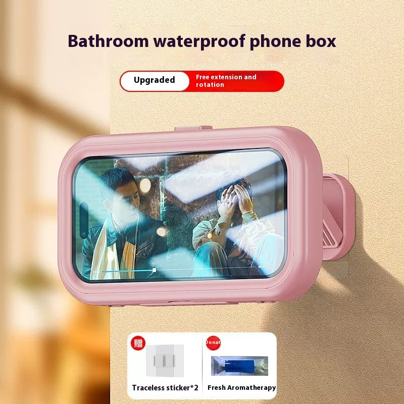 Salle de bain imperméable sans punch mural écran tactile anti-fog Cantilever Téléphone mobile