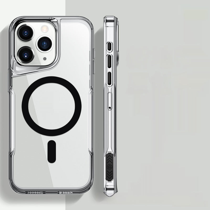 High Transparent Acrylique magnétique transparent Protection anti-goutte Mobile Phone Shell