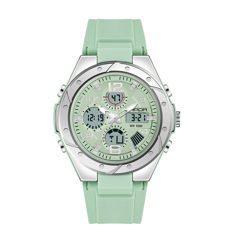 Homme double affichage étanche couple lumineux montre électronique de sport