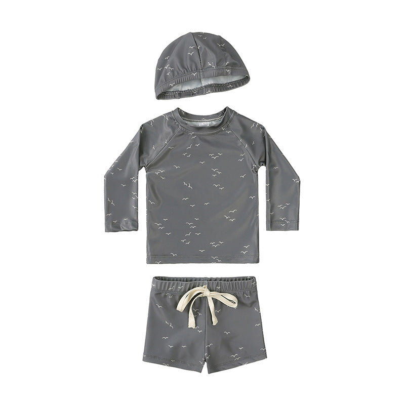 Maillot de bain à manches longues pour enfants d'été à deux manches Instagram-Style