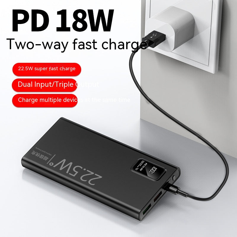Banque de puissance à recharge rapide bidirectionnelle Grande capacité Portable Ultra-fin Portable Power Source