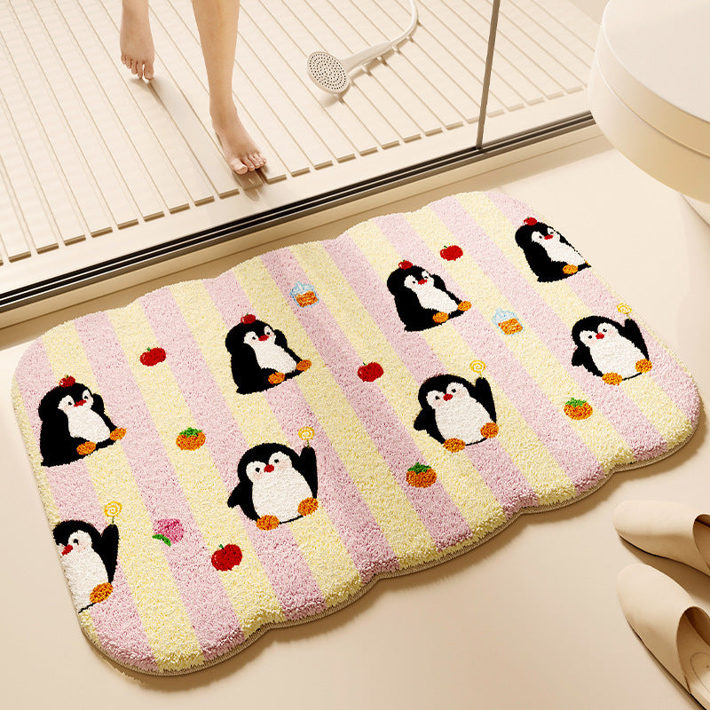 Tapis de salle de bain en peluche épais absorbant l'eau