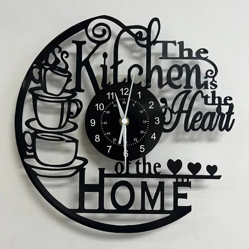 Pendulette en silencière à café Horloge Vinyle d'occasion