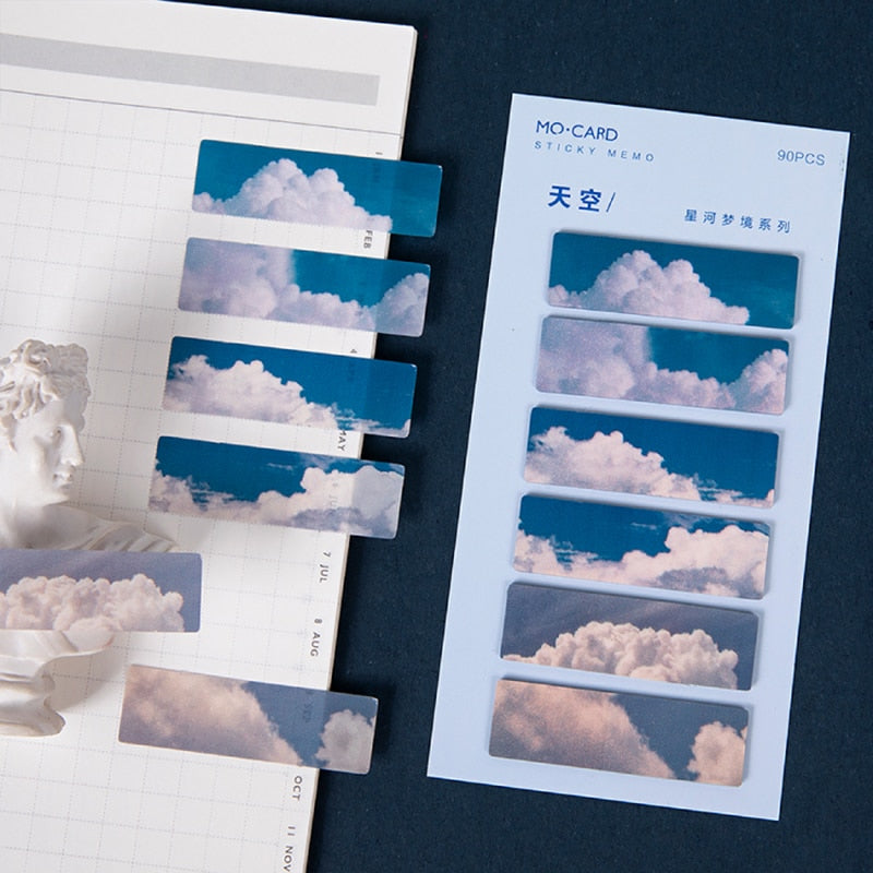 Belle nuit Sky Star Index peut être écrit Marqueur Post-It Notes