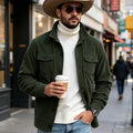 Veste Corduroy Homme Vêtements de dessus Manches longues Top Mens Manteau