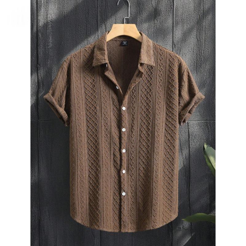 Chemise à manches à bouton occasionnel