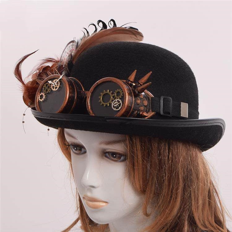 Lolita style foncé Verres vintage et chapeau plume Photo Prop