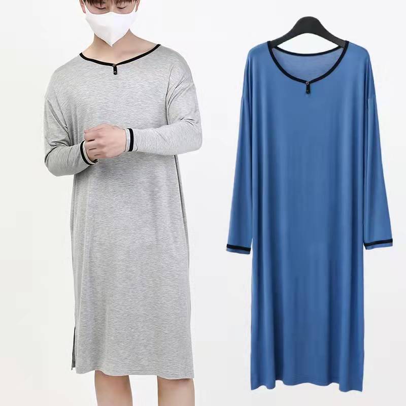 Long En-dessous du genou doux drapage peignoir pour hommes pajamas