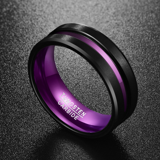 Bague de fête pourpre Bague Groove