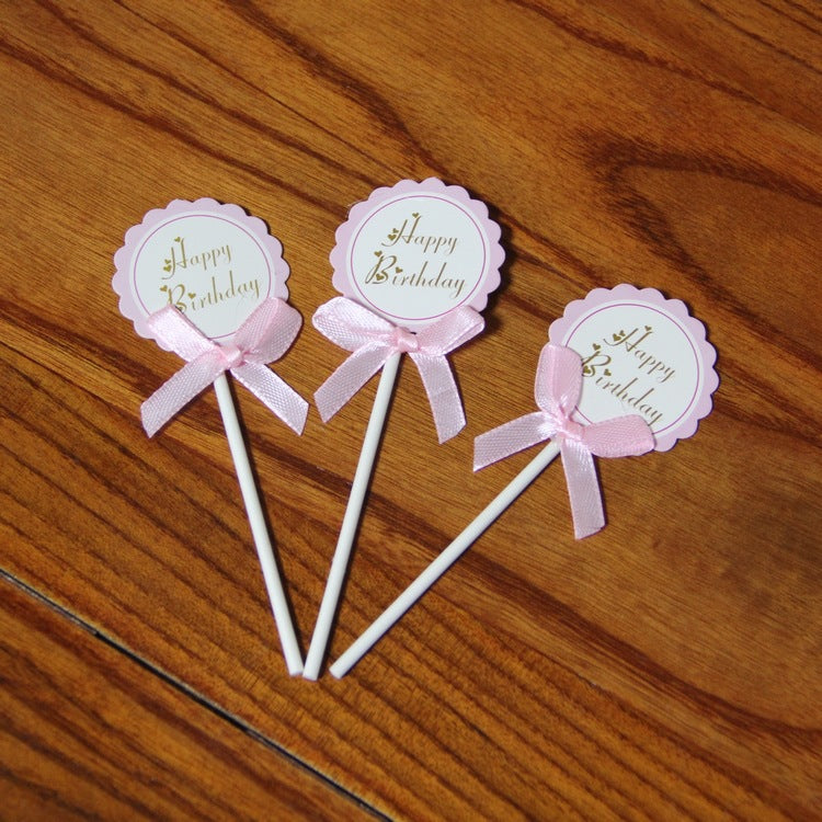 Décoration de gâteau d'anniversaire Fleur de Bowknot écrue