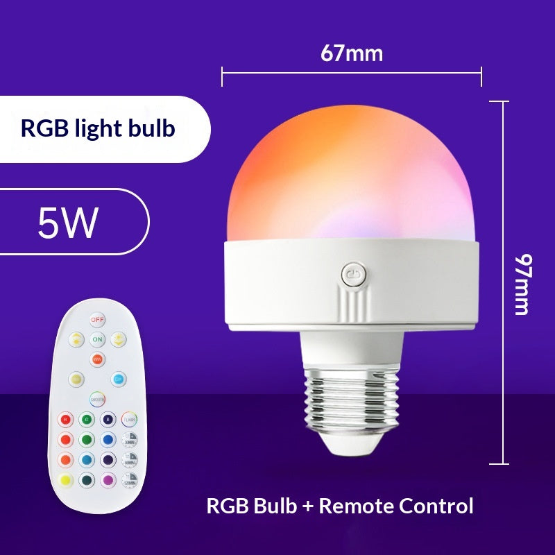 E27 Base vis Tri-color RGB minuterie contrôlée Ampoule dimmable