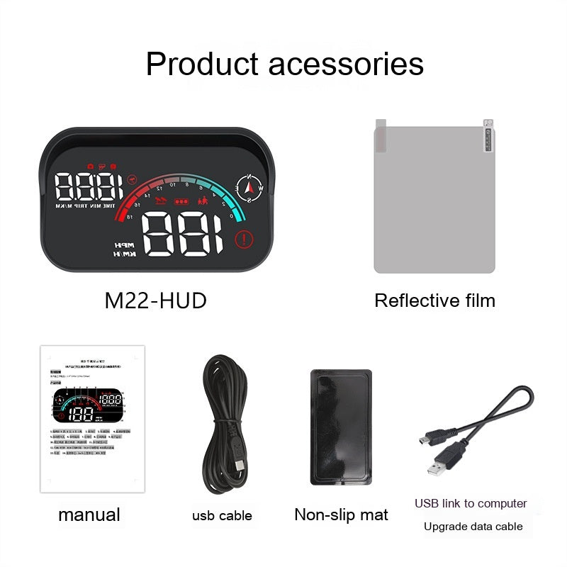 Affichage tête vers le haut Voiture GPS Vitesse universelle Compass HD Projecteur Version E-dog