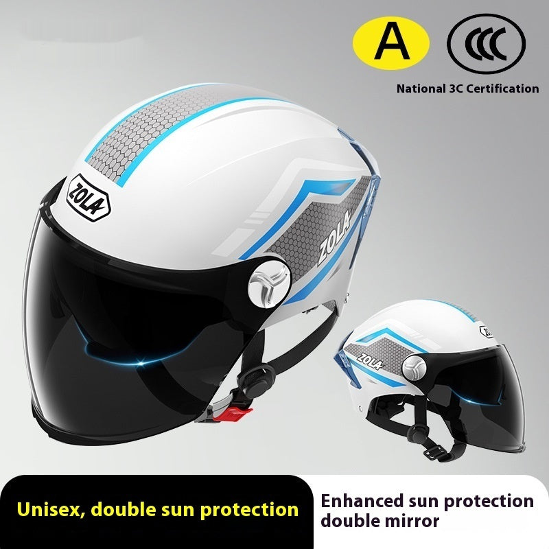 Moto de batterie pour hommes et femmes Quatre saisons Universal Sun Protection Half Helmet