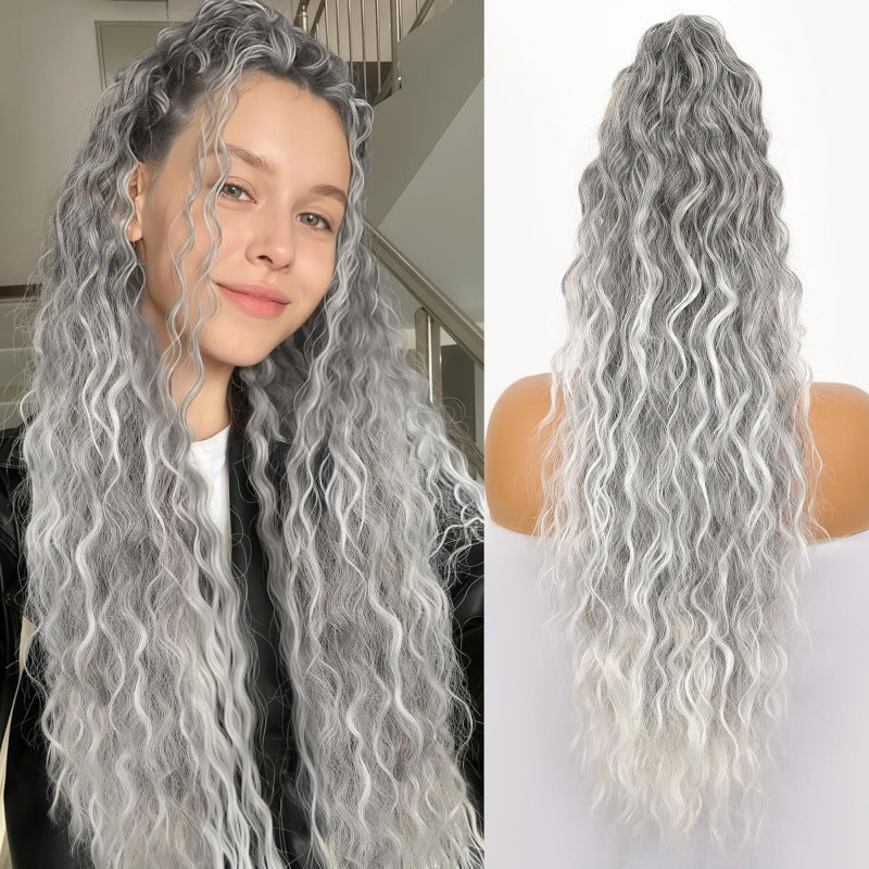 L'Europe et l'Amérique-style Grand Clip-in Long Wavy Ponytail Tiger-claw Long Curly Ponytai