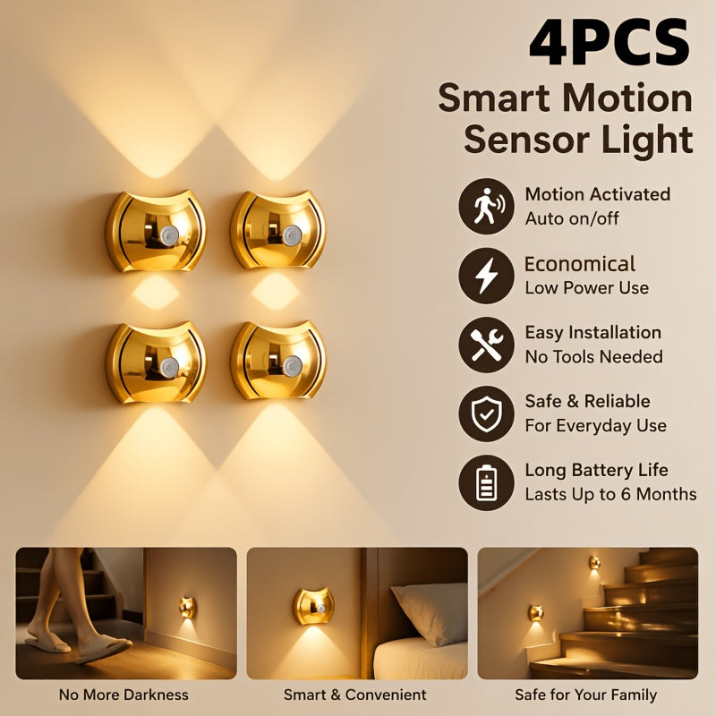 LED lampe murale moderne avec capteur de mouvement 3 modes de couleur 2700K 4500K 6500K USB Rechar