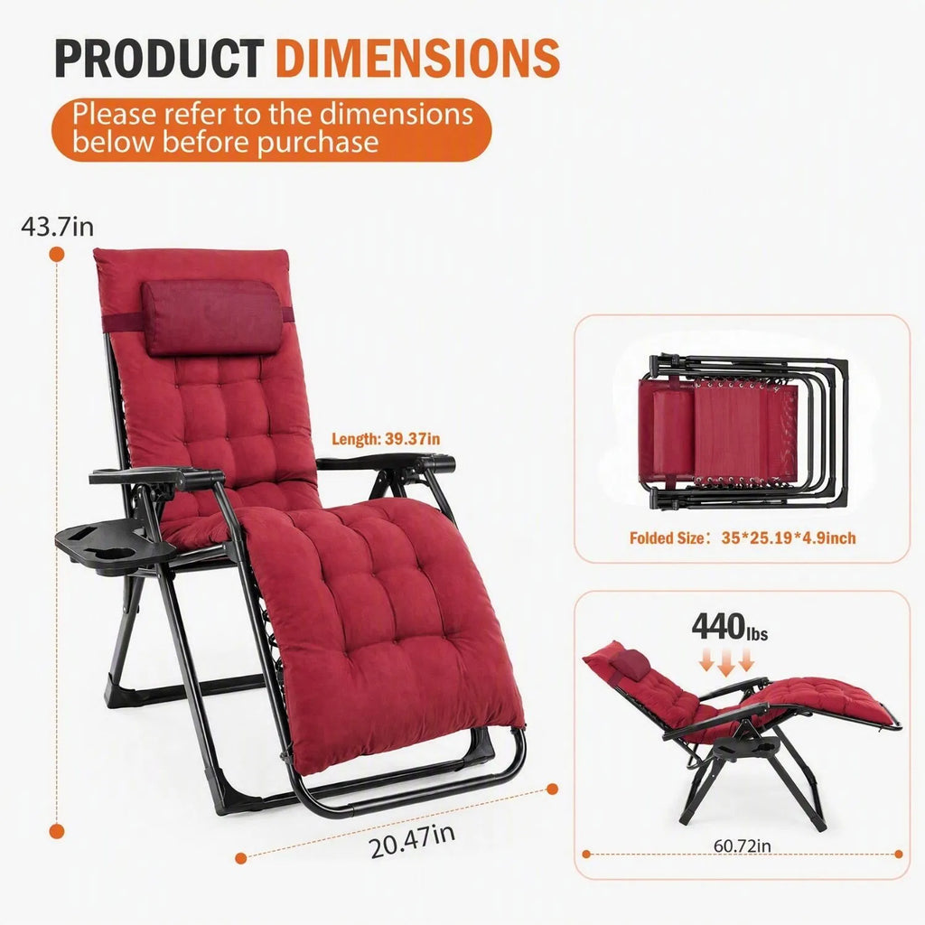 Chaise Zero Gravity avec coussin