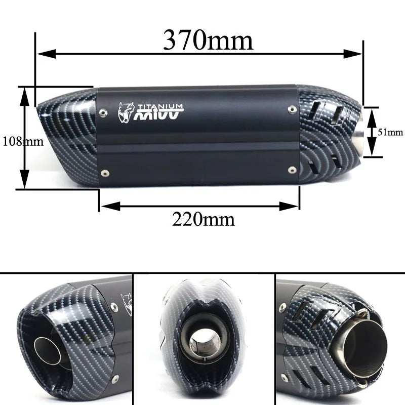 Modification du tuyau d'échappement des motocycles de 51mm