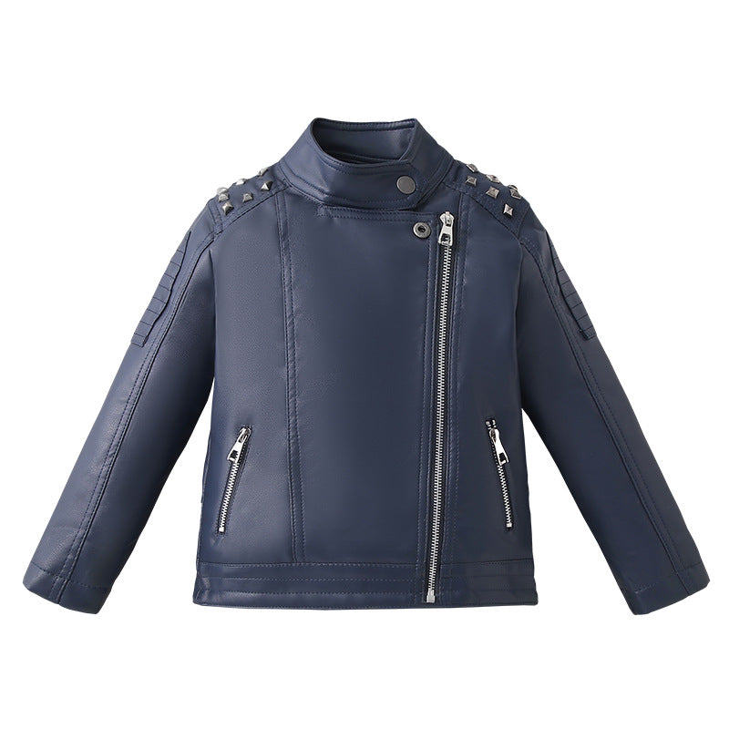 Veste en cuir casual de mode pour garçons