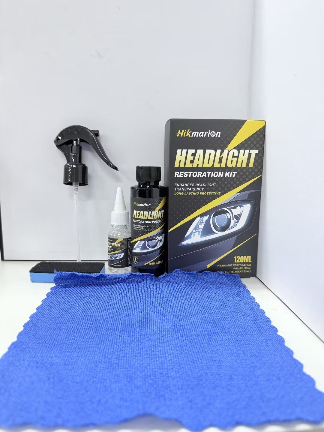 Hikmarion Automotive Headlight Lens Care Kit