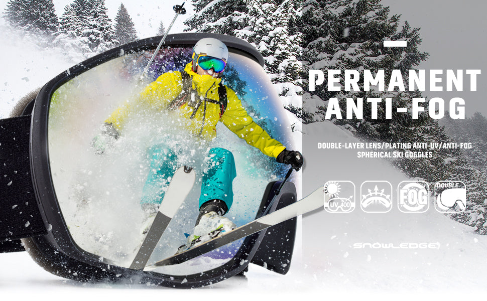 Lunettes de ski anti-fog double couche