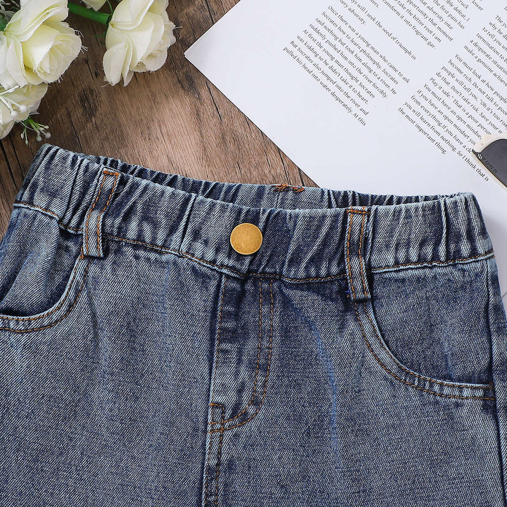 Pantalons de denim occasionnels de printemps pour les tout-petits et les jeunes enfants