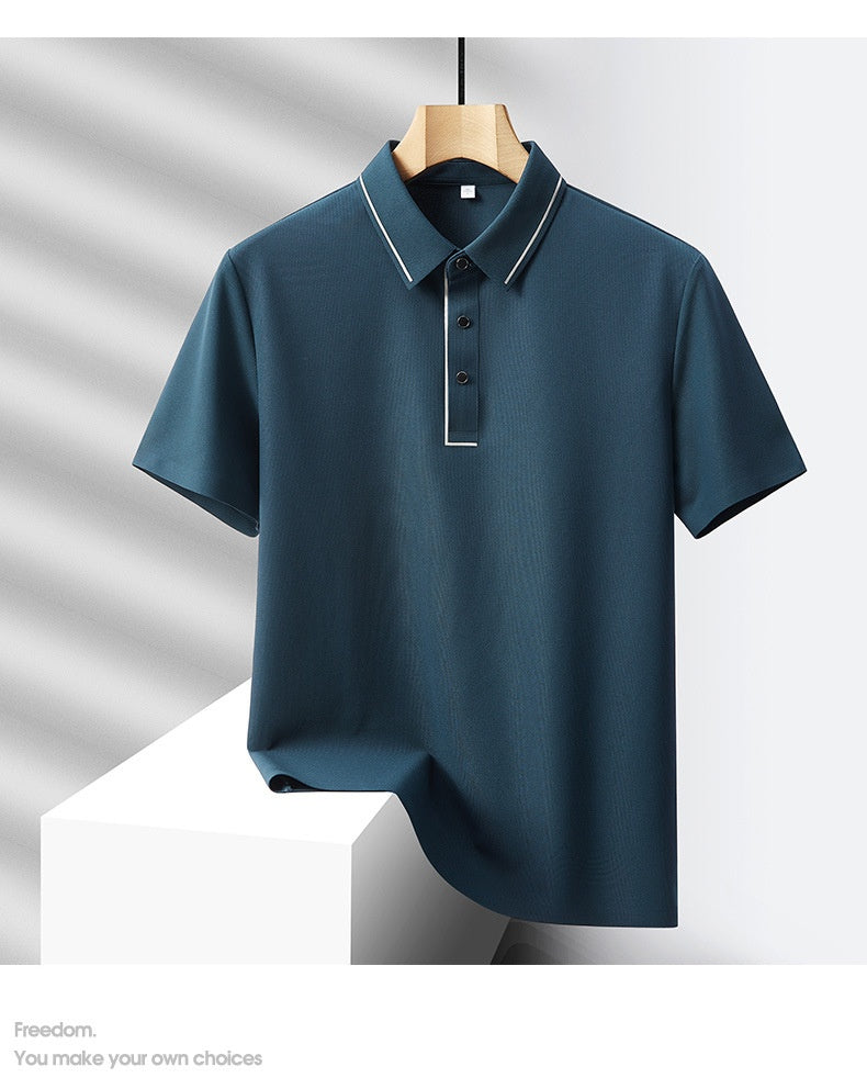 Polo sans couture de luxe haut de gamme en soie de luxe pour hommes Pantalon sport de loisirs