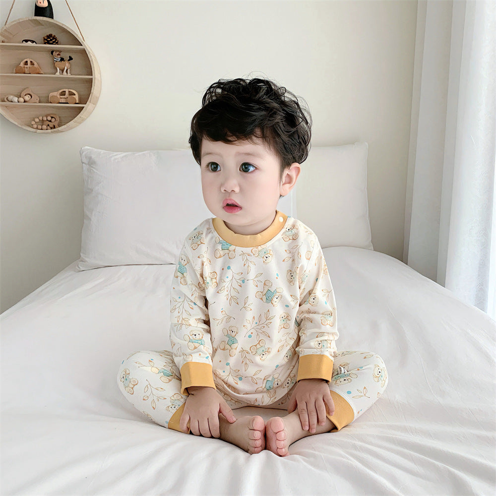 Ensemble de vêtements d'automne pour enfants en coton pur