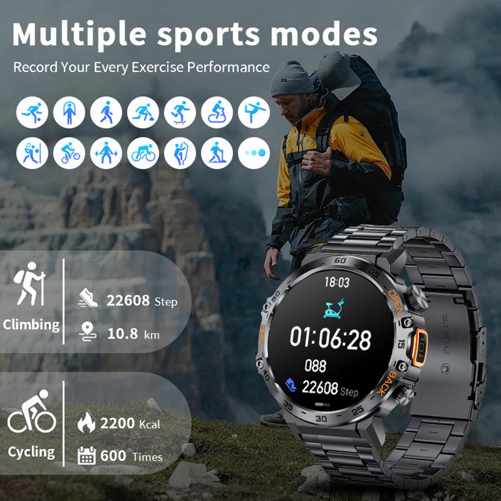 Smartwatch avec fréquence cardiaque Pression artérielle Bluetooth Appel et personnalisation