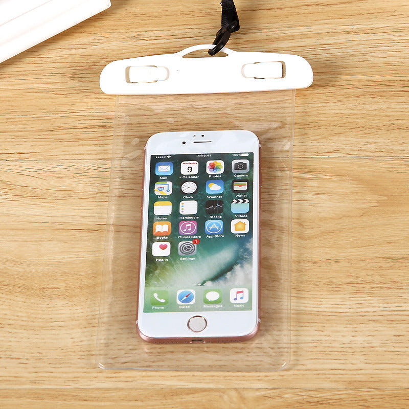 Sac de téléphone portable lumineux scellé plage transparente Couverture imperméable