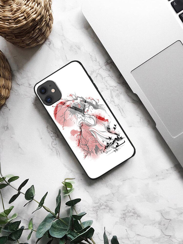 Geisha Dreamland Verre trempé Soft Silicone Phone Case