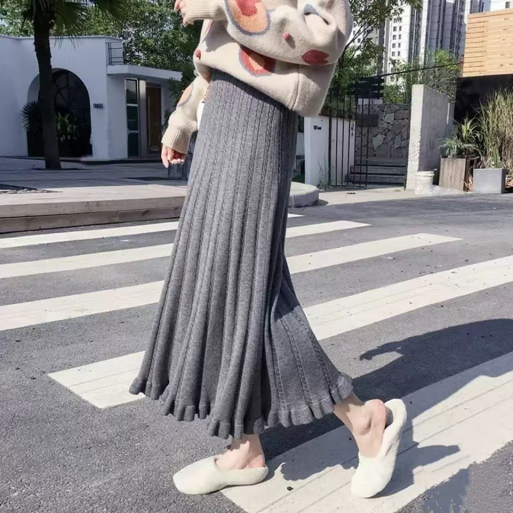 Jupe tricotée mi-longueur pour femmes pour l'automne
