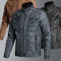 Manteau en cuir PU épais pour homme
